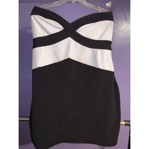 Black & White Strapless Dress